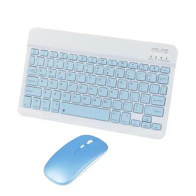 Slim Wireless Bluetooth Keyboard and Mouse Combo for Tablets Laptops and Smartphones